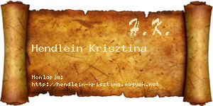 Hendlein Krisztina névjegykártya